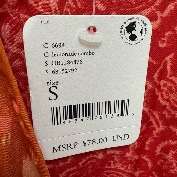 Free People Tied To You Tank Top Shirt Lemonade Combo Size S - Picture 9 of 10